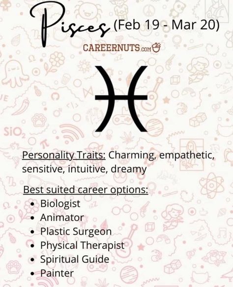 Pisces Career, Ascendant In Pisces, What Pisces Thinks Of The Other Signs, Pisces Astral Empath, Pisces Woman Sexuality, Career Options, Spiritual Guides, Physical Therapist, Personality Traits