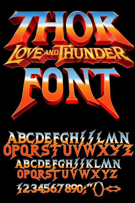 Movie Lettering, Letters Alphabet Fonts, Name Typography, Custom Font Design, Thunder Lettering, Font A, Font Art Design, Movie Font, Love And Thunder