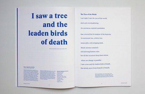 Swedish Poetry on Behance Poem Book Layout, Poetry Zine Layout, Poetry Magazine Layout, Literary Magazine Layout, Poem Design Layout, Poetry Book Layout, Poem Layout, Poetry Layout, Chapbook Design