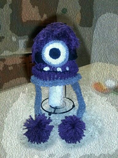 Purple minion crochet hat Minion Crochet Hat, Purple Minion, Purple Minions, Minion Crochet, Crocheting Patterns, Crochet Hat, Minion, Crochet Hats, Crochet Patterns