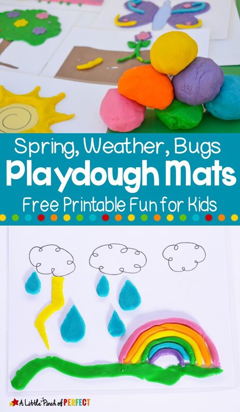 Spring Playdough Mats Free Printables, Playdough Activities Preschool, Playdough Learning Activities, Spring Play Dough, Playdoh Ideas, Playdough Mats Printable, Preschool Playdough, Play Dough Ideas, Play Dough Activities