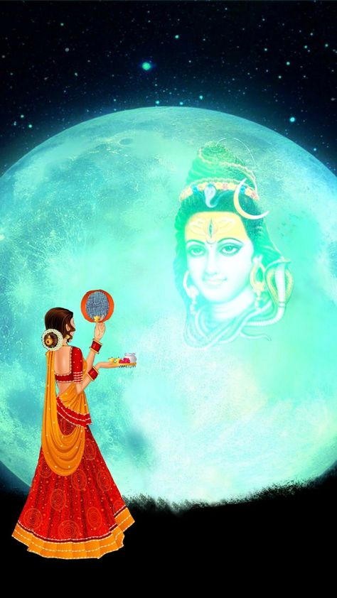 Karwachauth Images Hd, Karwachauth Wallpaper, Karwachauth Images, Worship Illustration, Devotional Wallpapers, Mahadev Images, Art Painting Wallpaper, Parvati Maa, Shankar Ji