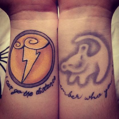 disney-tattoos-10 Hercules Disney Tattoo, Disney Hercules Tattoo, Hercules Symbol, Disney Tattoos For Men, Sayings Tattoos, Simba Tattoo, Disney Friendship, Disney Sayings, Coast Tattoo