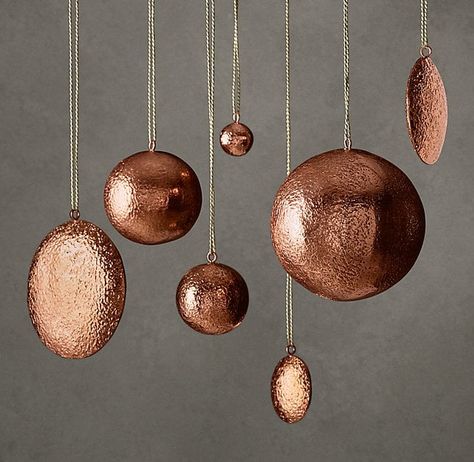 Hammered Copper Metal Ornament Collection ($12-$24, originally $15-$29) Copper Christmas Decor, Copper Ornaments, Copper Christmas, Blue Christmas Decor, Bohemian Christmas, Globe Ornament, Hammered Metal, Black Christmas, Handmade Christmas Ornaments