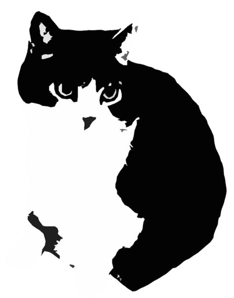 Cat Template, Face Stencils, Silhouette Tattoos, Emo Art, Creepy Pictures, Tattoo Portfolio, Arte Cyberpunk, Black And White Painting, Arte Inspo