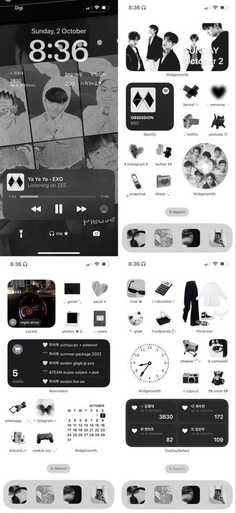 Black And White Txt Wallpaper, Txt Homescreen Ideas, Acubi Homescreen Ideas, Black And White Theme Wallpaper, Black And White Iphone Theme, Black And White Homescreen Ideas, Homescreen Ideas Black And White, Kpop Black And White Wallpaper, Lock Screen Ideas Aesthetic