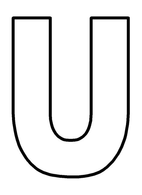 U Letter Images, Large Printable Letters, Letter U Crafts, Alphabet Letters To Print, U Letter, Bubble Alphabet, Alphabet Letter Templates, Letter A Coloring Pages, Cut Out Letters