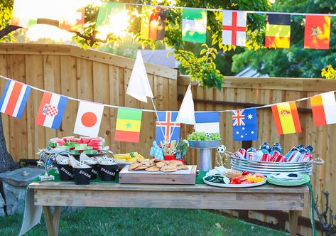 Fifa Decoration Party, Fifa Themed Birthday Party, World Cup Party Decorations, World Cup Birthday Party, World Cup Party Ideas, World Cup Party, Sports Viewing Party, Hello Party, World Cup Games