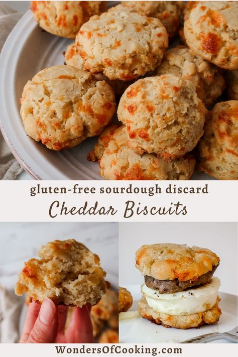 Gluten Free Sourdough Cheddar Biscuits | Best Sourdough Discard Recipes Gf Discard Recipes, Gluten Free Sourdough Dinner Rolls, Gluten Free Sourdough Biscuits, Gluten Free Discard Sourdough Recipes, Sourdough Discard Gluten Free Recipes, Gluten Free Sourdough Muffins, Gluten Free Sour Dough Discard Recipes, Gluten Free Discard Recipes, Sourdough Discard Recipes Gluten Free