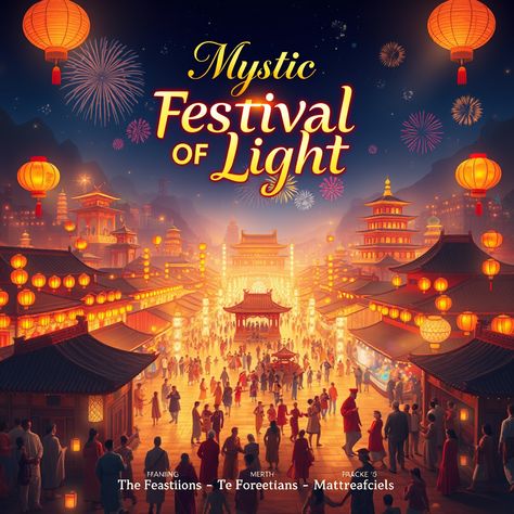 Mystic Festival of Light  #FestivalOfLight #CulturalCelebration #VibrantPoster #art #poster Light Festival Poster, Festival Of Light, Cultural Celebration, The Mystic, Ancient City, Music Dance, Festival Posters, The Night Sky, Ancient Ruins