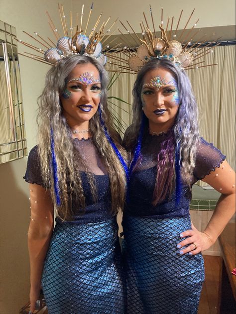 Under The Sea Theme Outfit Women, Underwater Theme Party Outfit, Mermaid Costumes Diy, Under The Sea Dress Up Ideas, Sea Party Outfit, Diy Under The Sea Costumes, Under The Sea Costumes Women, Under The Sea Halloween Costumes, Under The Sea Party Outfit