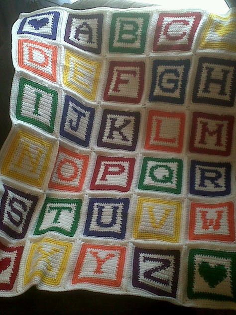 Hand Crafted Alphabet Afghan in Primary Colours by CozyKidsDesigns, $79.99 Crochet Alphabet Blanket, Crochet Alphabet, Crochet Letters, Blanket Afghan, Knitting Patterns Free Blanket, 4mm Crochet Hook, Primary Colours, Crochet Afgans, Baby Afghan Crochet