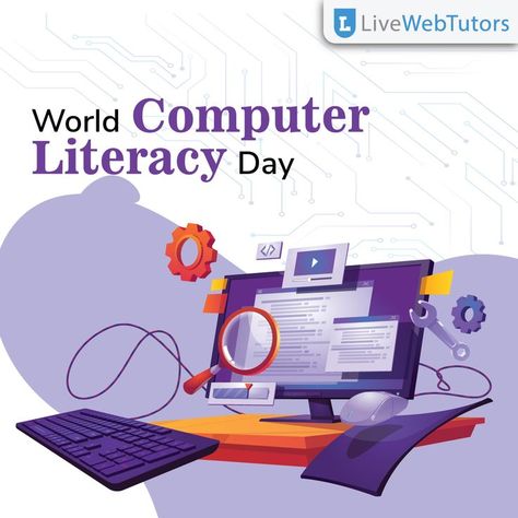 Computers are not only present, but also future, and without them, nothing would be possible. World Computer Literacy Day is today! #WorldComputerLiteracyDay #Techno #technology #computers Literacy Day Poster, World Computer Literacy Day, International Literacy Day, Computer Literacy, Literacy Day, Digital Literacy, Social Media Images, Cool Pictures Of Nature, Creative Ads