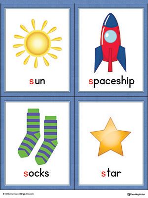 Letter S Words and Pictures Printable Cards: Sun, Spaceship, Socks, Star (Color) Worksheet.The Letter S Words and Pictures Printable Cards can be used for flashcards, various games, and help your student associate unfamiliar words with a picture. Colorful picture cards for the words: sun, spaceship, socks, and star. Letter H Words, Letter T Words, Alphabet Word Wall Cards, Alphabet Word Wall, Color Worksheet, Vocabulary Flash Cards, Alphabet Sounds, S Words, Alphabet Words