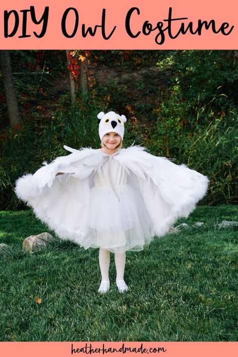 White Owl Costume, Diy Owl Costume, Owl Costume Kids, Owl Costume Diy, Hedwig Costume, Advanced Sewing Projects, Diy Owl, Owl Costume, Halloween Craft Projects