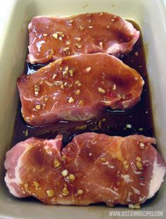 Sweet Chili Sauce Pork Chops Marinade Using the marinade for chops, tenderloin, chicken and pounded out meat fir quick cooking. Sweet Chili Marinade, Pork Chops Marinade, Marinade For Pork, Pork Chop Marinade, Marinated Pork Chops, Pork Marinade, Pork Recipes Easy, Smoked Beef Brisket, Traeger Recipes