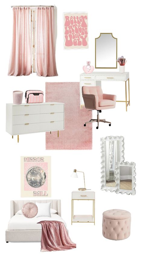 #roominspo #room #roomdecor #roominspiration #roomaesthetic #pinkaesthetic #pinkandwhite #pinkroom #bedroom #bedroominspo #bedroomdecor #bedroomaesthetic #dorm Cream Gold And Pink Bedroom, Pink Preppy Room Aesthetic, Simple Pink Dorm Room Ideas, Room Inspo White And Pink, White Bedroom With Pink Accents, White Gold Pink Bedroom, Pink Gold And White Bedroom, Pink And Gold Room Ideas, Room Decor Pink And Gold