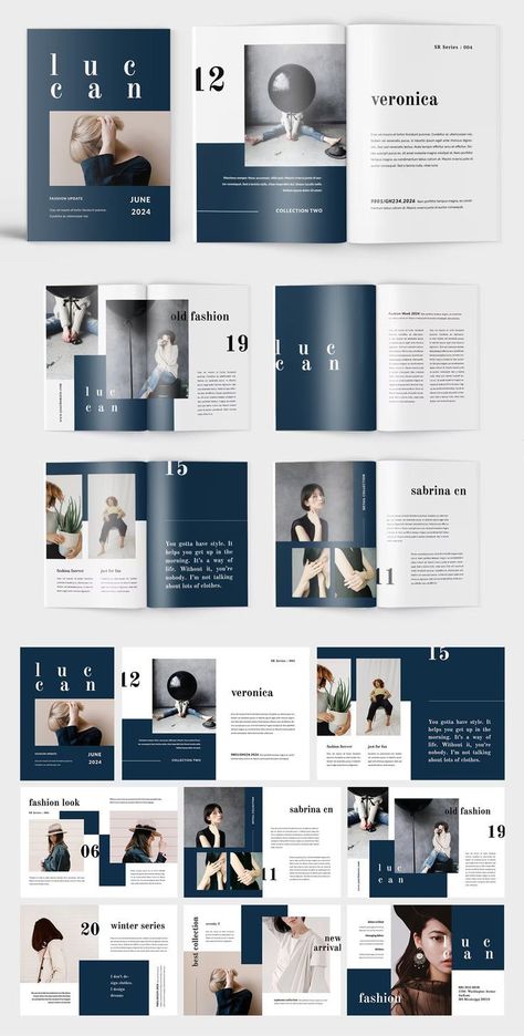 Lookbook Examples Fashion, Catalog Book Design, Catalogue Design Fashion, Fashion Look Book Design, Perfume Catalogue Design, Catalog Design Layout Fashion, Magazine Template Aesthetic, Fashion Catalogue Design Layout, Clothing Catalog Design