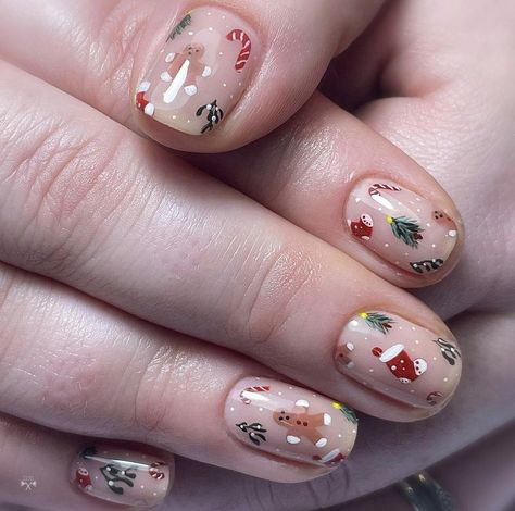 Nude Nail Designs, Christmas Nails Easy, Nagel Tips, Christmas Gel Nails, Christmas Nail Art Designs, Festival Nails, New Year's Nails, Xmas Nails, Christmas Nail Designs