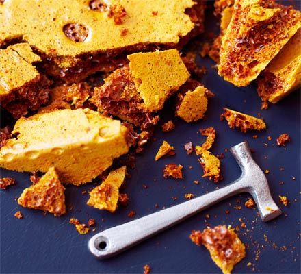 How To Make Honeycomb, Honeycomb Recipe, Homemade Sweets, Bbc Good Food, Bbc Good Food Recipes, Chocolate Tart, Food Shows, Sin Gluten, Toffee