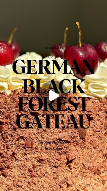 Rubes on Instagram: "🌍🍰 Around The World In 80 Cakes - German Black Forest Cake aka Schwarzwälder Kirschtorte 🍰🌍          When I say that I have been IMPATIENTLY waiting in the wings for a Black Forest Cake to finally make its grand entrance, I am not lying. Slightly miffed that this cake only hits the halfway mark (!!) as how there are 40 more cakes better than this, I have no idea 🤷🏽‍♀️           You know me, I adore a good filthy cake, and this is exactly that. We’ve got a deliciously moist chocolate sponge soaked in a kirsch syrup, sandwiching cherries (I went for a medley of tinned, kirsch soaked and fresh) and vanilla bean whipped cream and finished with a generous coating of shaved dark chocolate and topped with fresh cherries 🍫🍒           You will need:     • Sponge     330 German Black Forest Cake, Vanilla Bean Whipped Cream, German Black Forest, Black Forest Gateau, Impatiently Waiting, Waiting In The Wings, Black Forest Cake, Forest Cake, Chocolate Sponge