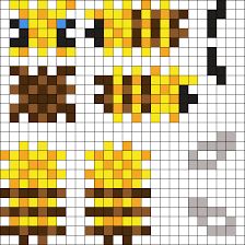 Perler Bead Bee Pattern, Minecraft Bee Crochet, Perler Bead Patterns Bee, Minecraft Bee, Minecraft Bee Pixel Art, Bee Pixel Art, Bee Perler Bead Pattern, Minecraft Bee Perler Bead Pattern, 3d Minecraft Bee