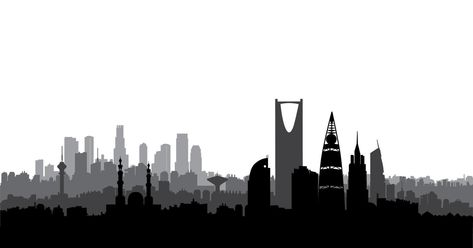 Riyadh Skyline, Riyadh City, Cityscape Silhouette, Urban Background, Vector Background Graphics, Recruitment Company, All Continents, Skyline Silhouette, Pixel Design