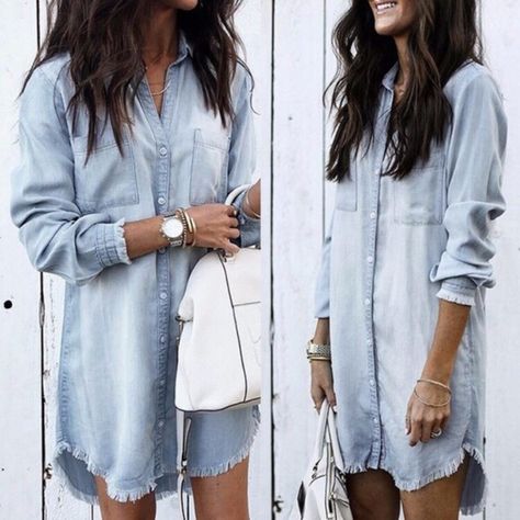 Denim shirt dress