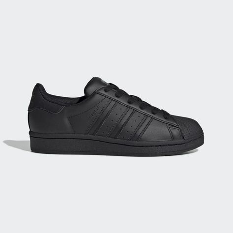 Chaussure Superstar - Noir adidas | adidas France Black Superstar, Superstar Shoes, Adidas Shoes Superstar, Adidas Design, Superstars Shoes, Baskets Adidas, Adidas Original, Black Leather Sneakers, Adidas Originals Superstar