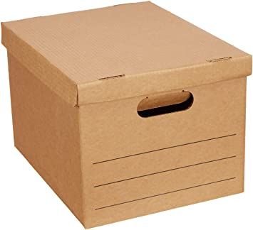 AmazonBasics Moving Boxes with Lid and Handles - 15" x 10" x 12", Small, 20-Pack Packing Boxes For Moving, File Boxes, Moving Boxes, Moving And Storage, Amazon Basics, Storage Boxes With Lids, Card Files, Book Storage, File Box