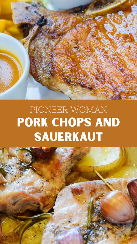 Pioneer Woman Pork Chops And Sauerkaut Pioneer Woman Pork Chop Recipes, Bone In Chops Crockpot, Pork Chops Sauerkraut Crockpot, Pork And Kraut Crockpot, Pork And Sauerkraut Crockpot Brown Sugar, Pioneer Woman Apple Cider Pork Chops, Pork Chops And Sauerkraut Oven, Pork Chop Recipes Crockpot Saurkraut, Pork And Sauerkraut Casserole