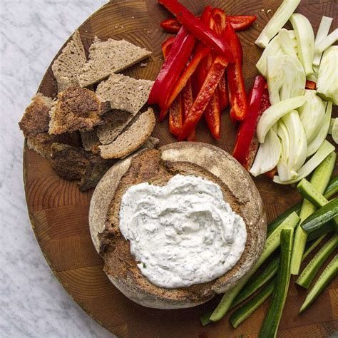 Wegmans Rye Bread Dip Recipes Rye Boat Dip Recipe, Rye Bread Dip, Football Snack Food, Bread Dips Recipes, Bread Bowl Dip, Baked Appetizers, Caramelized Onion Dip, Dill Dip, Festive Appetizers