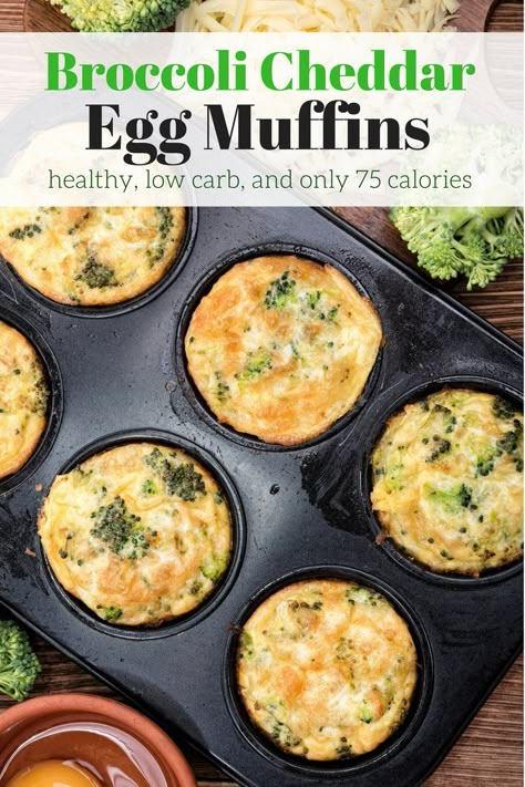 The best make ahead egg muffins packed with broccoli and cheddar cheese. Easy to make, healthy, and freezer friendly. These are the perfect breakfast, lunch, or snack on the go. #breakfast #snack #freezerfriendly #kidfriendly #makeahead #quickandeasy Broccoli Cheddar Egg Muffins, Cheddar Egg Muffins, Egg Muffins Healthy, Portable Breakfast, Group Recipes, Eating Gluten Free, Egg Muffins Recipe, Muffins Healthy, Egg Muffins Breakfast