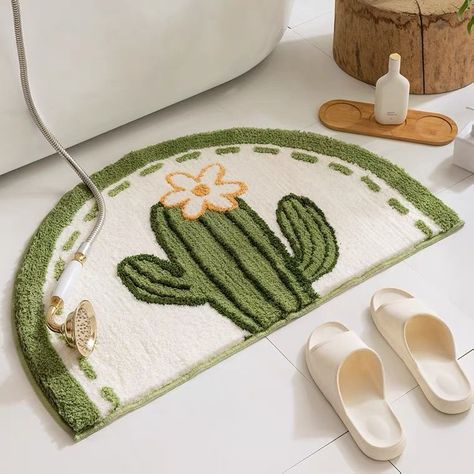 Tufting Workshop, Cactus Bathroom, Boho Bath Mat, Tufting Rug, Rug Tufting, Bedroom Mats, Dorm Living Room, Needle Crafts, Workshop Ideas