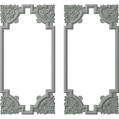 Emery Panel Moulding Kit French Wall Molding Bedroom, Installing Wainscoting, Accent Ceiling, Baroque Decor, Drapery Designs, Floor Molding, Wainscoting Panels, Wood Designs, Panel Moulding