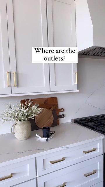 Kitchen Counter Outlets, Outlets In Countertop, Modern Electrical Outlets, Under Cabinet Outlet, Hiding Kitchen Outlets, Hide Kitchen Outlets, Hide Outlets On Wall Kitchen, How To Hide Outlets In Kitchen, Outlets In Quartz Backsplash