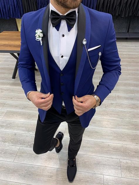 Mens Homecoming Outfits, Prom Outfits Men, Blue Prom Suit, Suits For Guys, Prom Outfits For Guys, Shawl Lapel Tuxedo, Prom Men, Men Suits Wedding, Tuxedo Colors