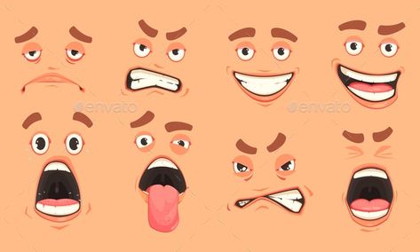 Cartoon Men Mouth Set by macrovector | GraphicRiver Funny Cartoon Faces, Cartoon Mouths, Cartoon Men, Realistic Eye Drawing, Eye Expressions, Cartoon Body, Mouse Illustration, Boy Character, Cartoon Man