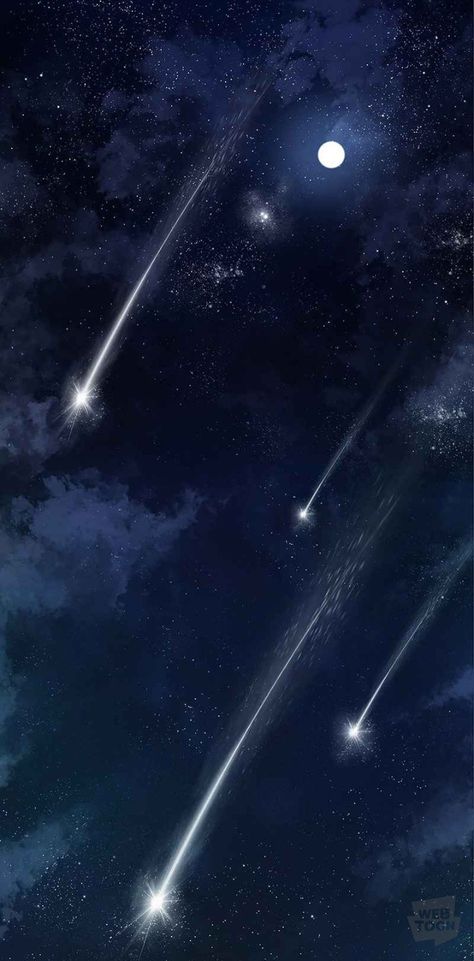 webtoon wallpaper night sky shooting stars moon aesthetic Night Sky Photography Stars, Sky Anime, Night Sky Photography, Night Sky Wallpaper, Omniscient Reader, Sky Full Of Stars, Diy Concrete, Star Background, Wallpapers Images