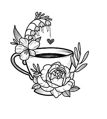 Cup Of Tea Tattoo, Tea Tattoo, Teacup Tattoo, Cup Tattoo, Coffee Tattoos, Tattoo Portfolio, Tattoo Outline, Half Sleeve Tattoo, Feminine Tattoos