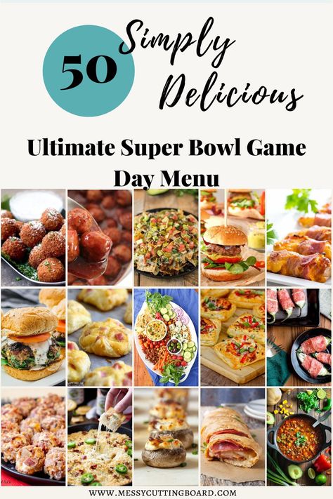 If you are looking to make the Ultimate Super Bowl Game Day Menu look no farther then this list of addictively delicious game day recipes. #superbowl #football #gameday #feedacrowd #tailgatefood Super Bowl Menu Ideas, Super Bowl Party Menu, Best Superbowl Food, Super Bowl Game, Super Bowl Menu, Yogurt Cheese, Game Day Recipes, Healthy Superbowl, Tiny Foods