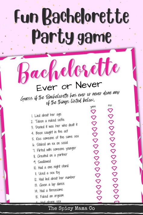 This Bachelorette Never Have I Ever game is a super fun game to play with the girls at a Bachelorette Party or Hen Party too!. Save time and money by just downloading and printing. Fun Bachelorette Games, Never Have I Ever Game, Fun Bachelorette Party Games, Bachelorette Party Game, Wedding Guest Outfit Summer Casual, Game To Play, Bachelorette Games, Bachelorette Party Games, Never Have I Ever