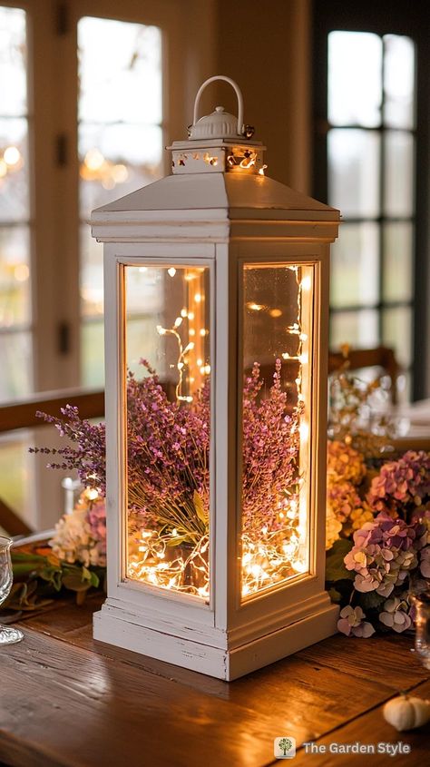 Wooden Lantern Decor Ideas, How To Decorate A Lantern For Everyday, Farmhouse Lantern Decor Ideas, Candle Lanterns Decor Ideas, Decorating With Lanterns Indoors, Lantern Decor Living Room, Simple Lantern Centerpieces, Large Lantern Decor Ideas, Spring Lantern Decor Ideas