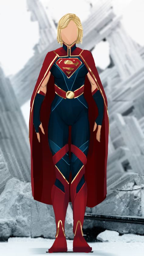 Supergirl Suit Redesign, Supergirl Costume Design, Supergirl Suit Design, Kryptonian Suit Design, Supergirl Outfit Ideas, Superman Suit Redesign, Superman Suit Designs, Supergirl Design, Supergirl Suit