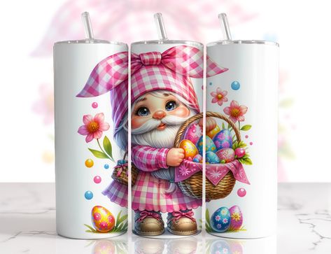 Easter Tumbler Ideas, Easter Glitter Tumbler, Easter Tumbler Wraps, Gnome Tumbler, Gnome Sublimation, Owl Tumbler Wrap, Easter Gnome, Free Tumbler, Tumbler Png