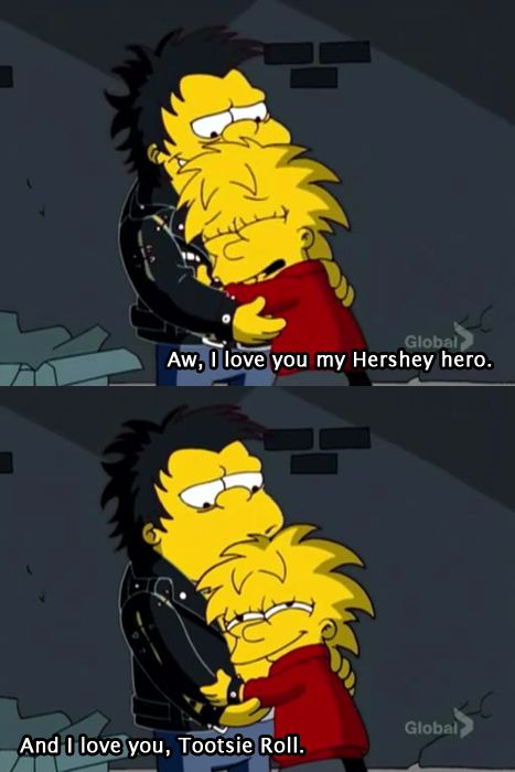 Lisa X Nelson, Lisa And Nelson, Lame Pick Up Lines, Simpsons Fanart, Lisa Nelson, Bart Simpson Art, Simpsons Funny, Sid And Nancy, Maggie Simpson