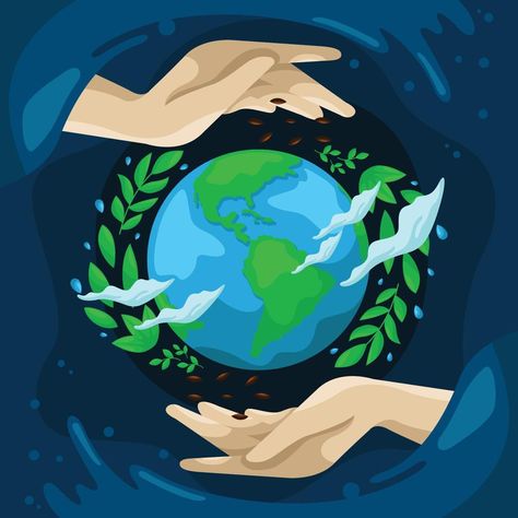 Happy Earth Day with Hands and World Green World Drawing, Earth With Hands, Happy Earth Day Pictures, Saving The Earth Drawing, Earth Drawing Simple, Earth Day Art, Earth Drawing, Earth Art Drawing, Earth Day Clip Art