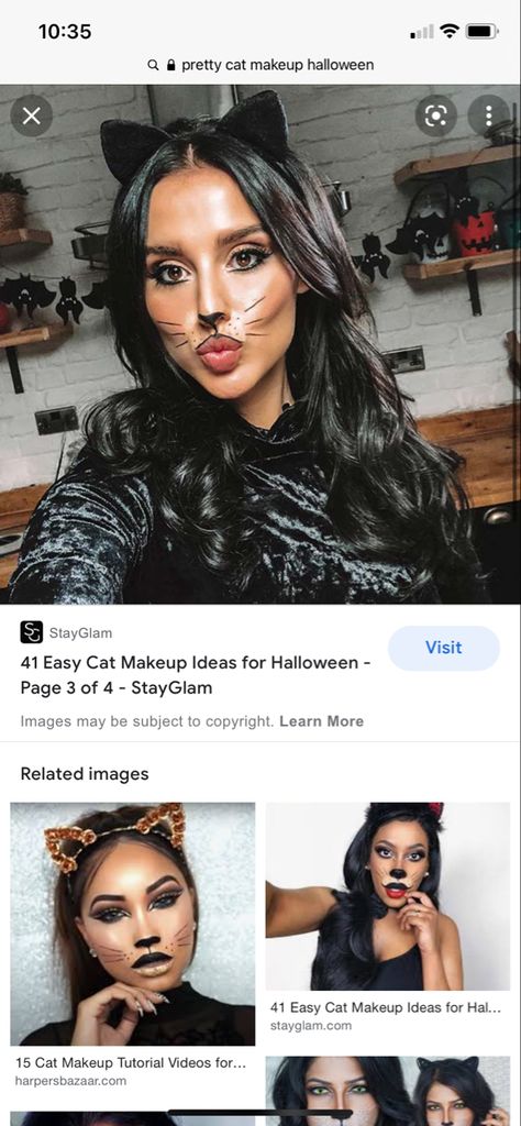 Cat Face Makeup Halloween, Simple Cat Makeup Halloween, Cat Makeup Halloween Pretty, Black Cat Makeup, Cat Face Makeup, Simple Cat Makeup, Halloween Costumes Women Scary, Halloween Fits, Cat Makeup Halloween