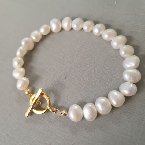 Bracelets Pearls, Braclets Gold, Real Pearl Bracelet, White Pearl Jewelry, Pearl Jewelry Gift, Silver Sisters, Gold Baroque, Pearl Necklace Designs, Pearl Bracelets