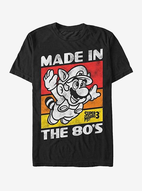 Raccoon Mario, Super Mario 3, 80s Tees, 80s Mens, Gamer T Shirt, Retro Shorts, The 80's, 80s Retro, Super Mario Bros